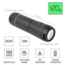 ÖN FAR LW-F600 700LM USB IP65 SU GEÇİRMEZ - Thumbnail