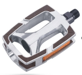 PEDAL HF-821 CITY-/COMFORT ALÜMİNYUM BARREL PLASTIC SIRT GÜMÜŞ 108x70mm 405g/pr