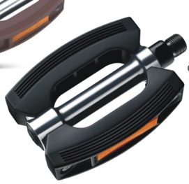 PEDAL HF-613 CITY-/COMFORT ALÜMİNYUM BARREL PLASTIC SIRT SİYAH 110x80mm 423g/pr